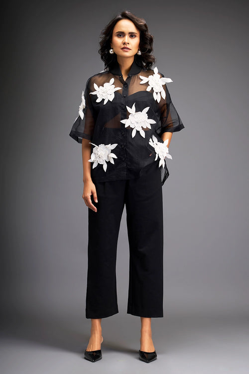 Applique Top With Tube And Pants