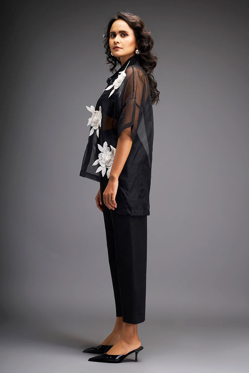 Applique Top With Tube And Pants