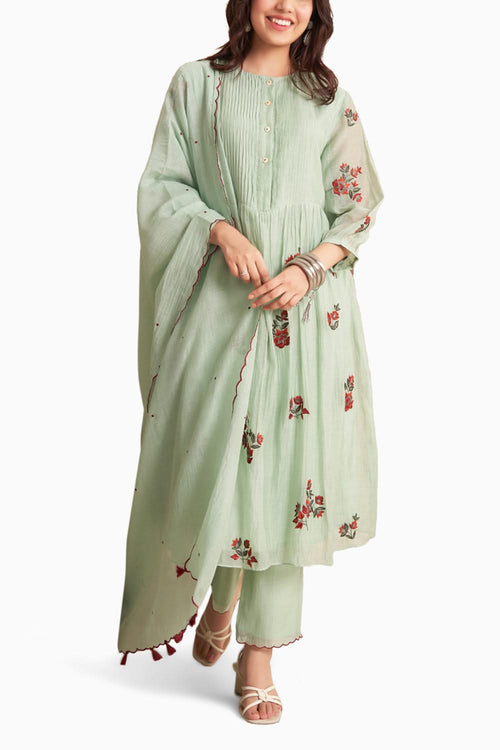 Adhira Sage Green Kurta Set