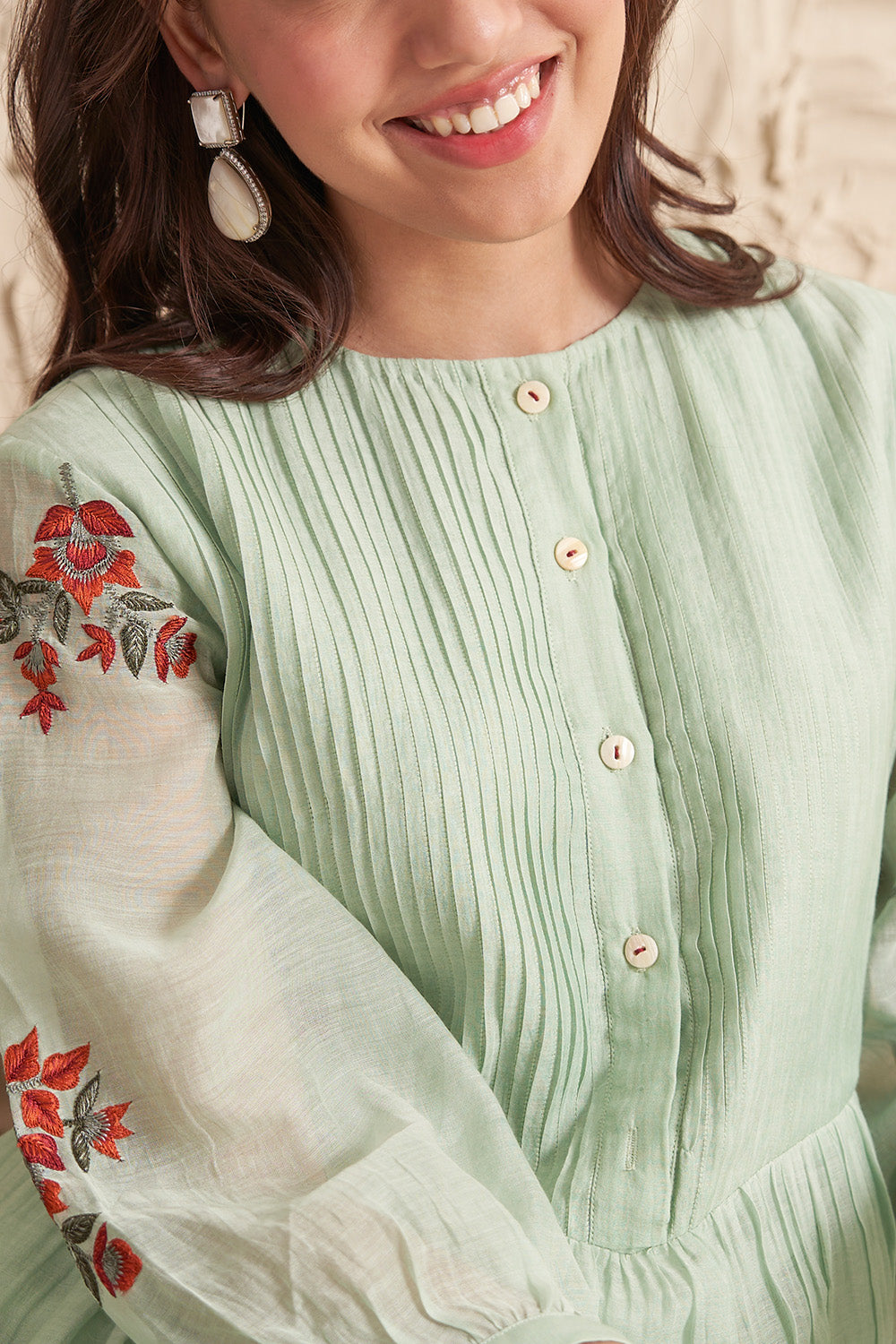 Adhira Sage Green Kurta Set