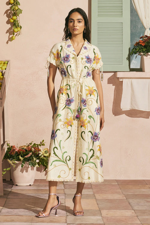 Ivory Iris Shirt Dress