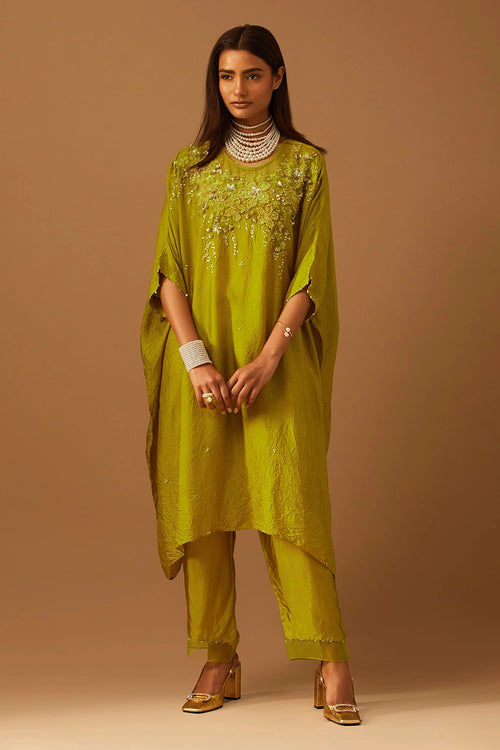 Henna Floral Applique Kaftan Set