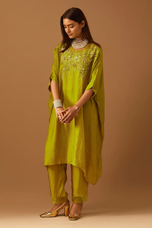 Henna Floral Applique Kaftan Set