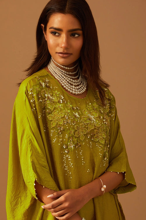 Henna Floral Applique Kaftan Set