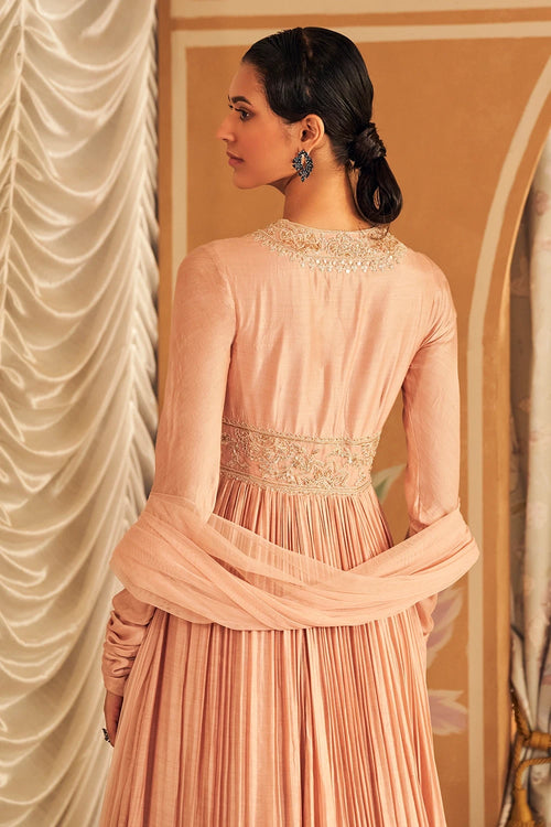 Naqsh Dusky Pink Anarkali Set