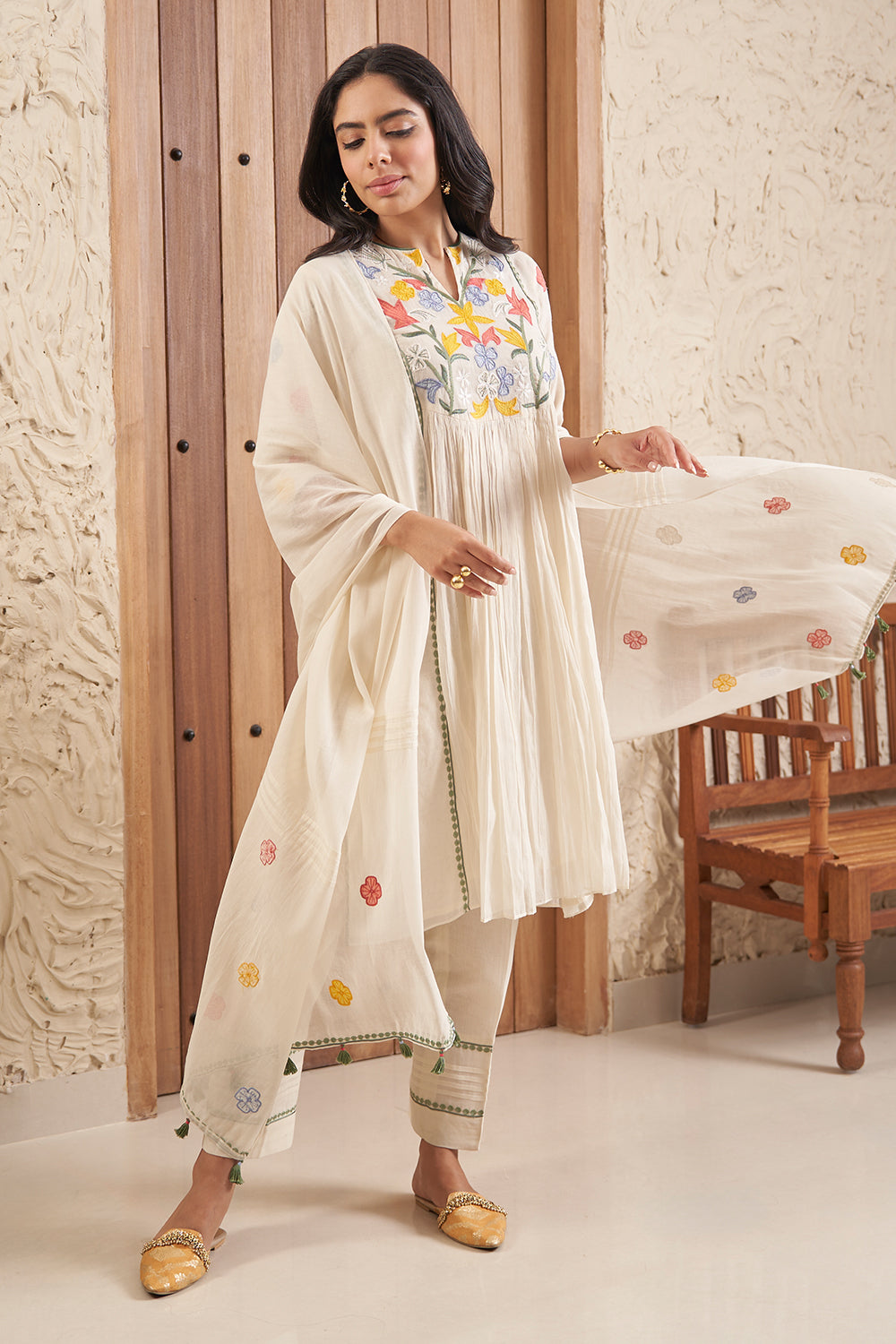 Bela Off White Kurta Set