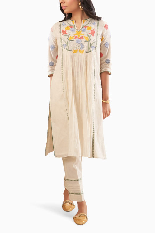 Bela Off White Kurta Set