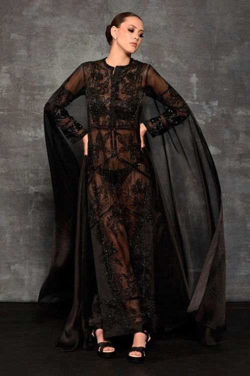 Black Organza Silk Kurta