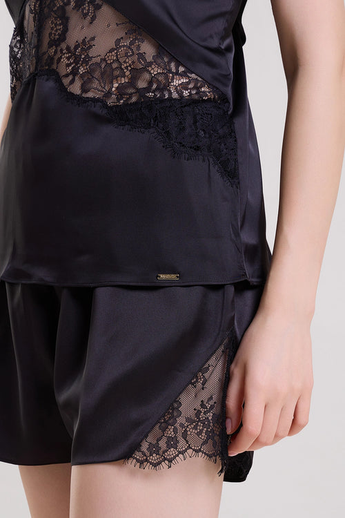 Black Cami Top and Shorts Set