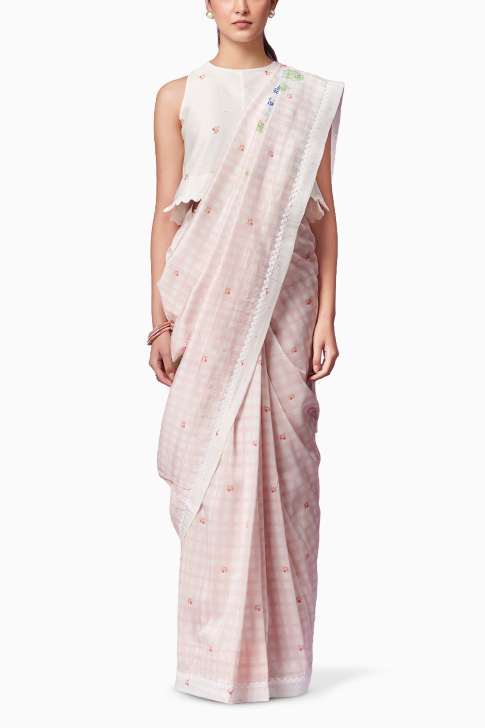 Blush Blossom Saree