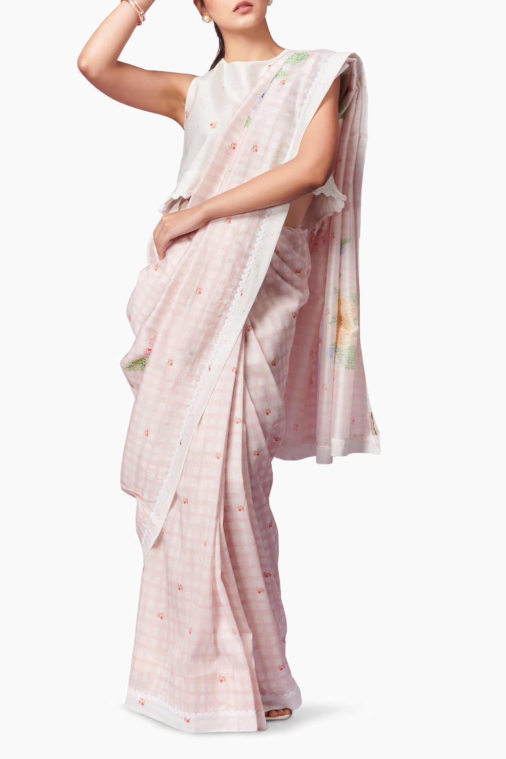 Blush Blossom Saree