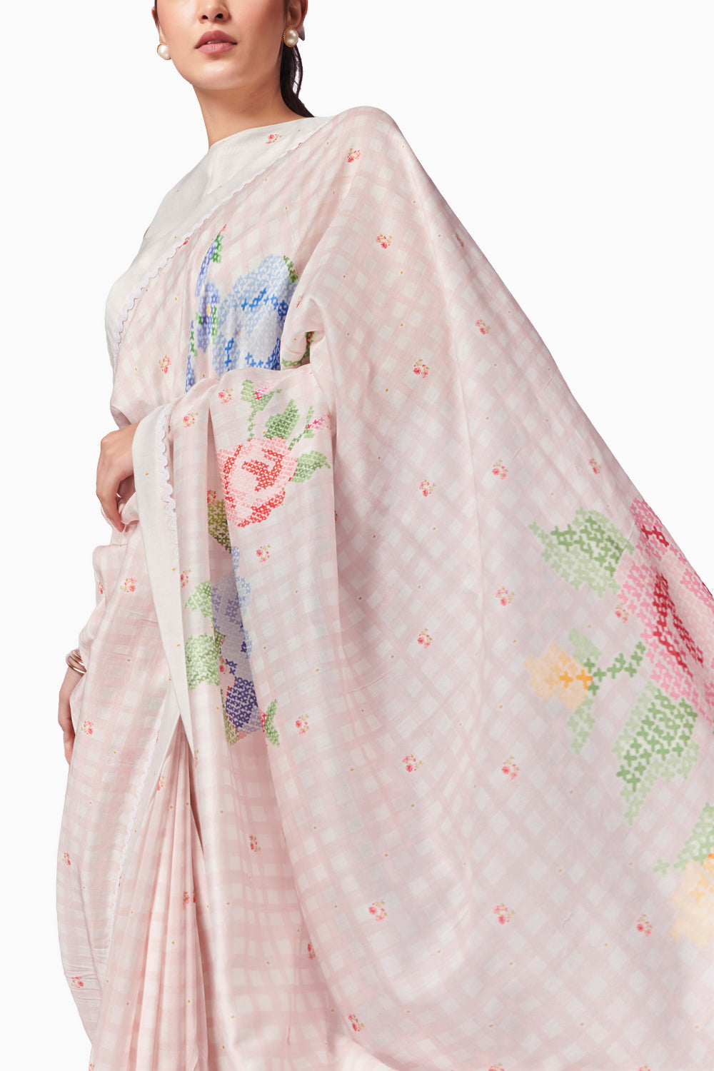 Blush Blossom Saree