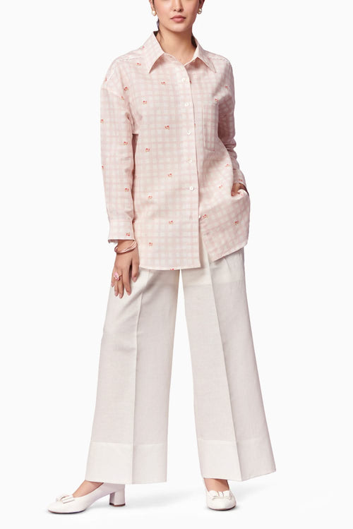 Blush Blossom Shirt and Trousers Coord Set