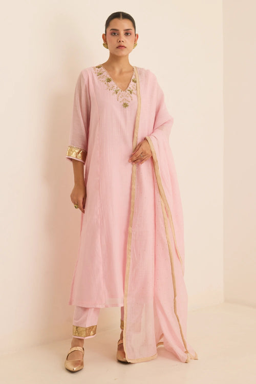 Blush Mukaish Kurta Set