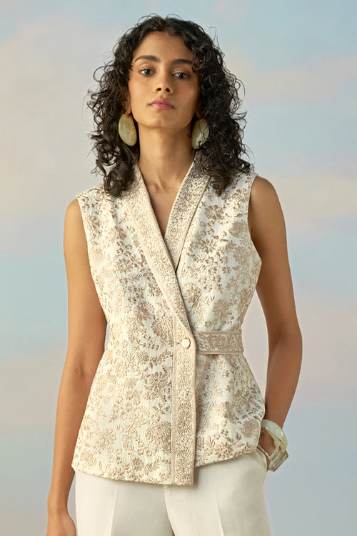 Linen Embroidered Waistcoat