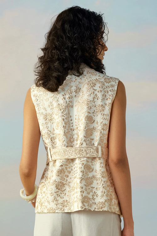 Linen Embroidered Waistcoat