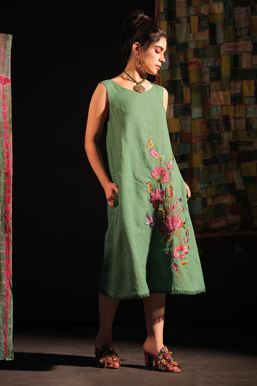 Raashi Embroidered A-Line Dress
