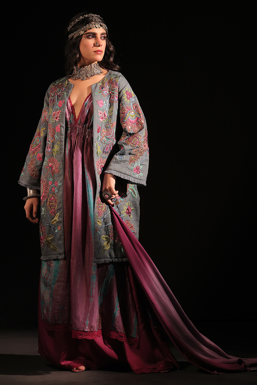 Ramola Embroidered Linen Coat
