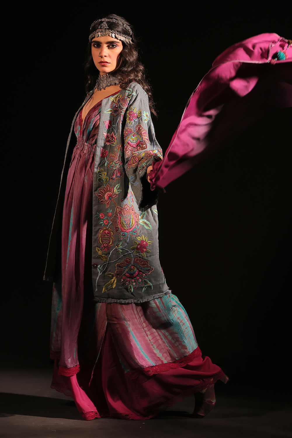 Ramola Embroidered Linen Coat