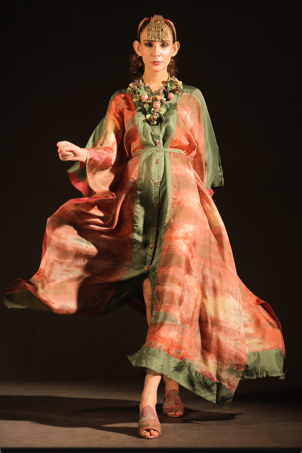 Zoya Front Open Kaftan with Belt