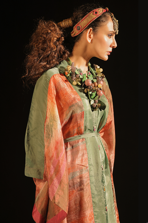 Zoya Front Open Kaftan with Belt