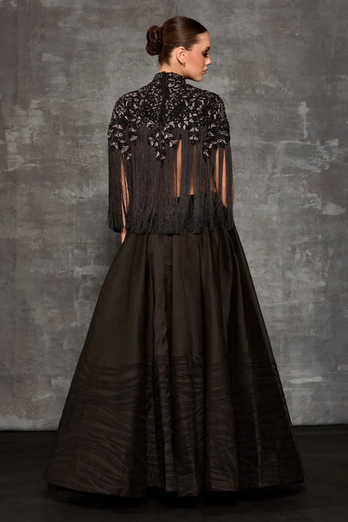 Black Cotton Silk Co-ord Set