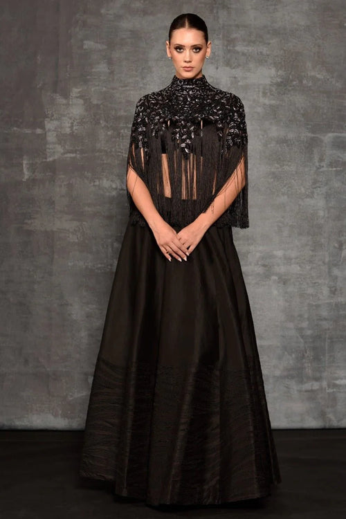 Black Cotton Silk Co-ord Set