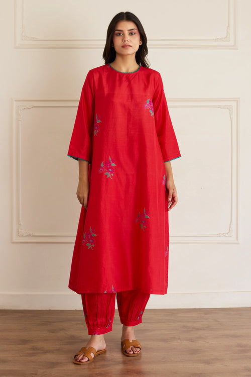 Ruby Radiance Silk Co-ord Set