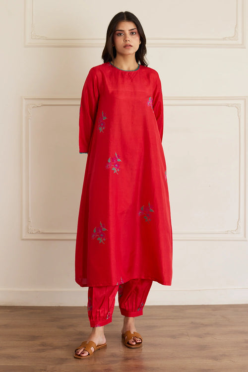 Ruby Radiance Silk Co-ord Set