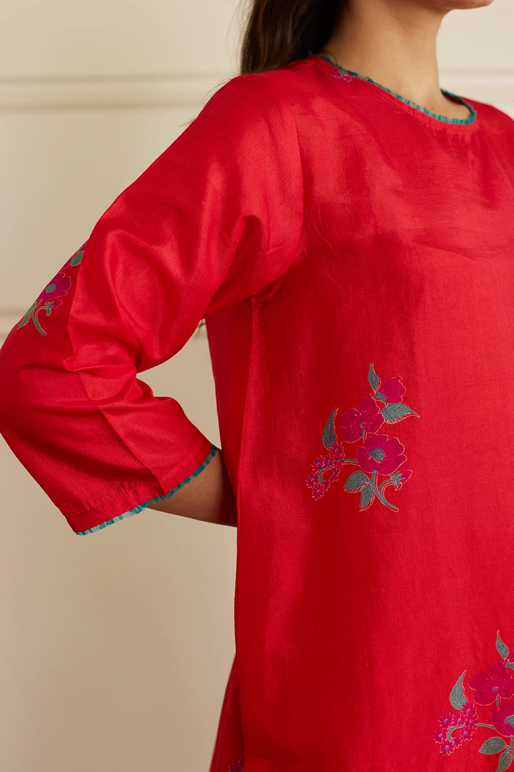 Ruby Radiance Silk Co-ord Set