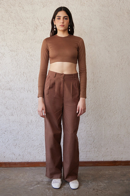 Cocoa Mini Crop with Downtown Pants