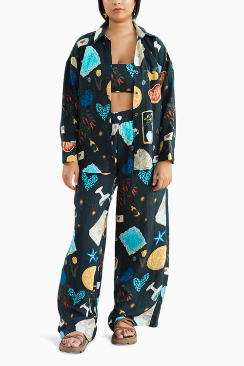 Found Her Sugar Shirt with Crop Top and Pant
