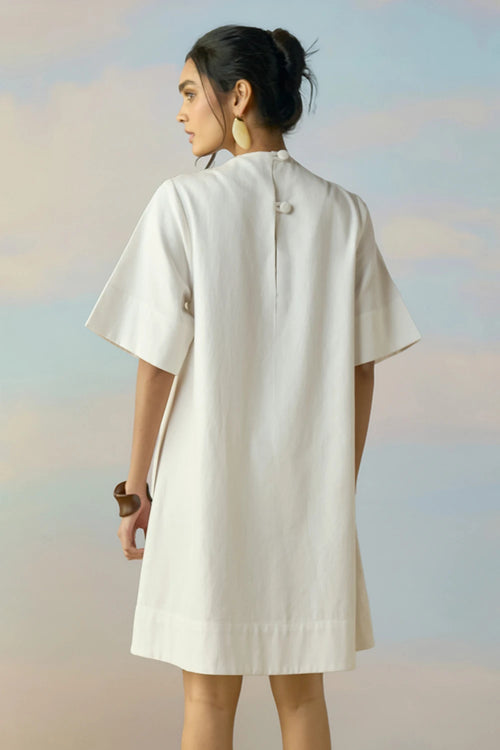 Cutwork Embroidered Denim Dress