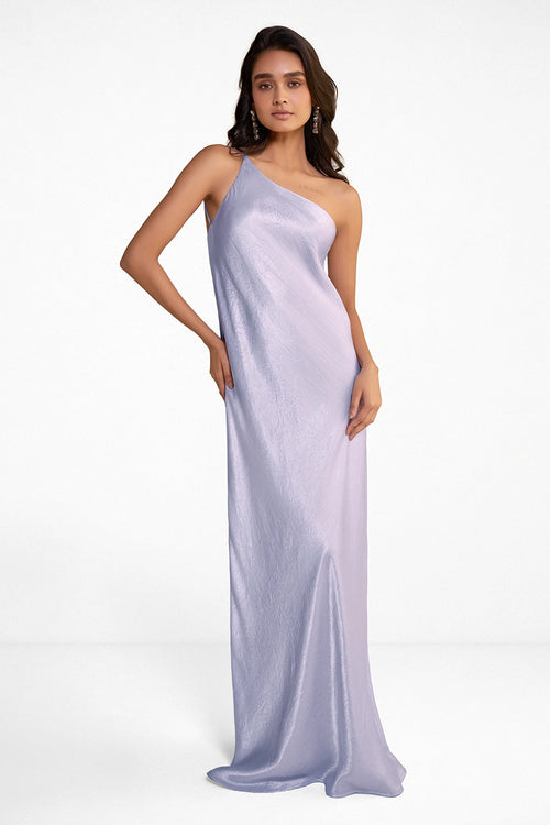 One Shoulder Satin Gown