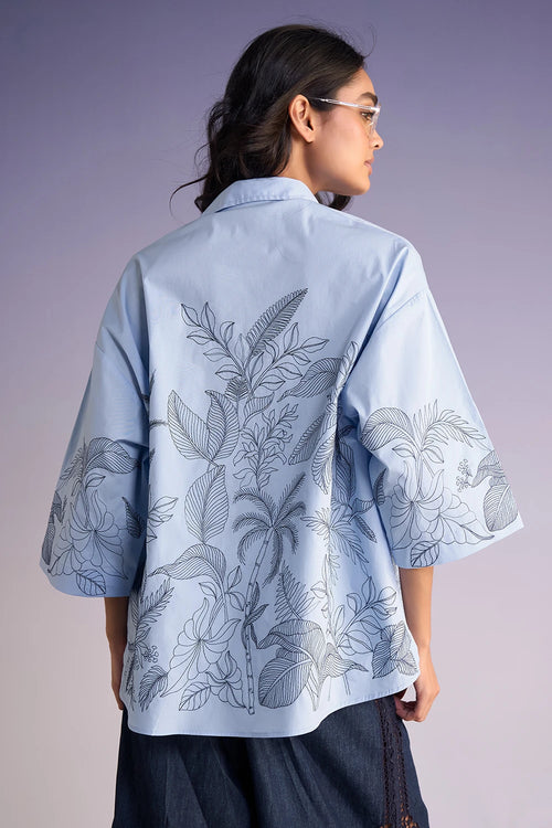 Jardin Embroidered Boxy Shirt