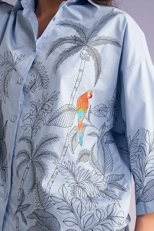 Jardin Embroidered Boxy Shirt