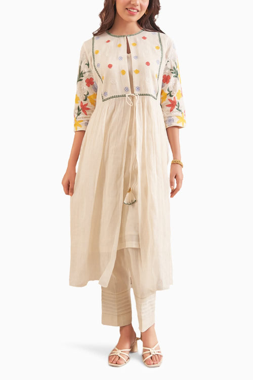 Diti Off White Kurta Set