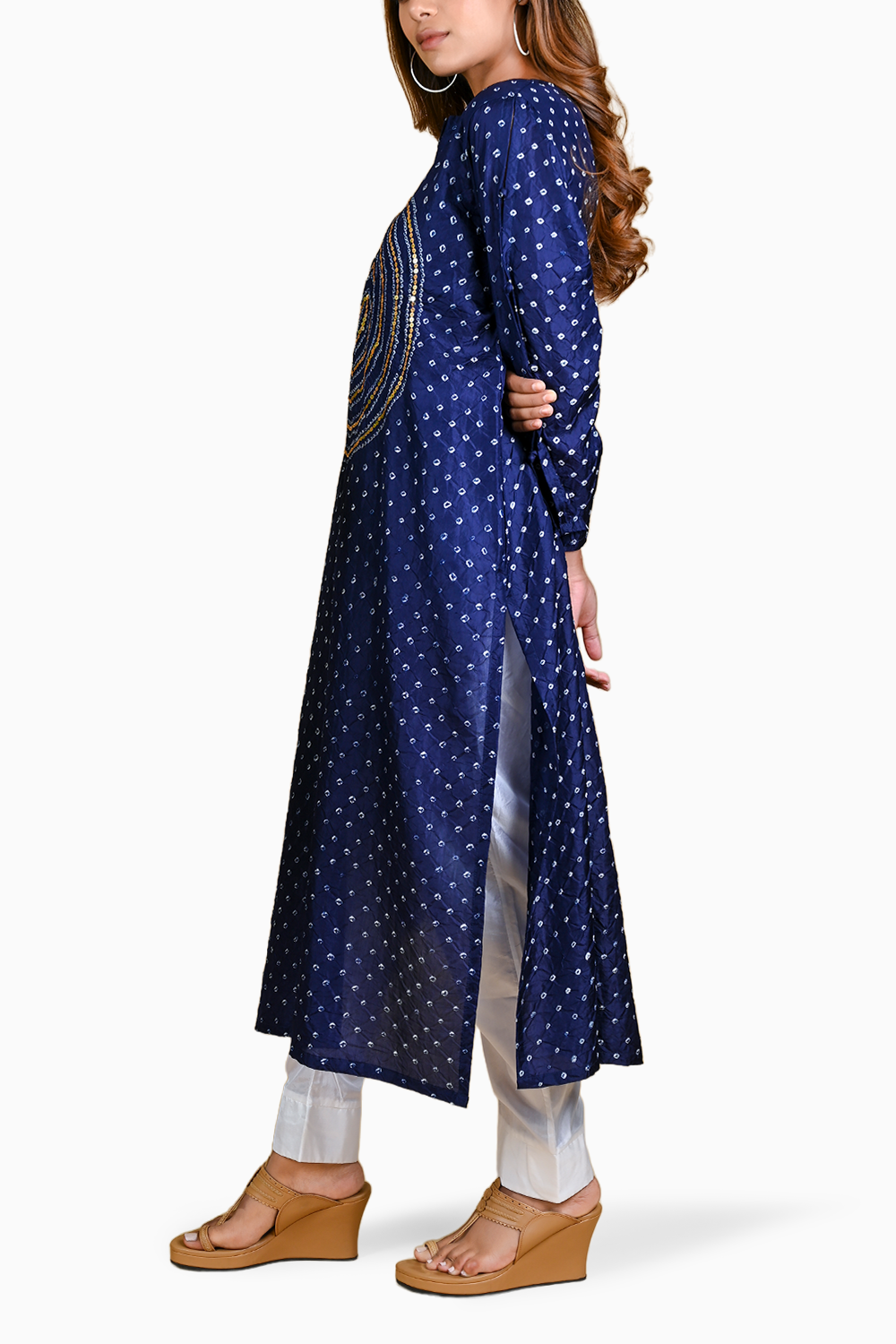 Blue Circle Sequence Kurta