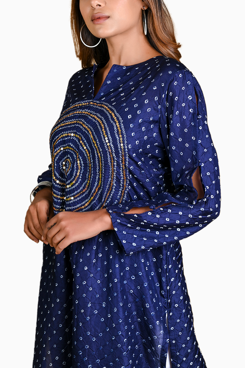 Blue Circle Sequence Kurta