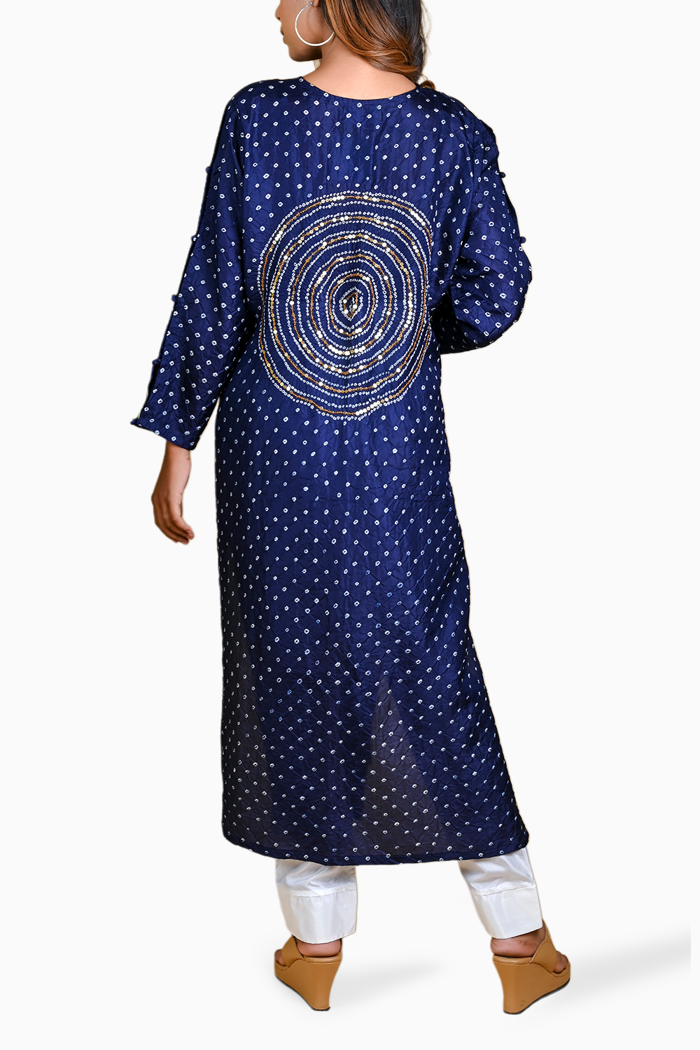 Blue Circle Sequence Kurta