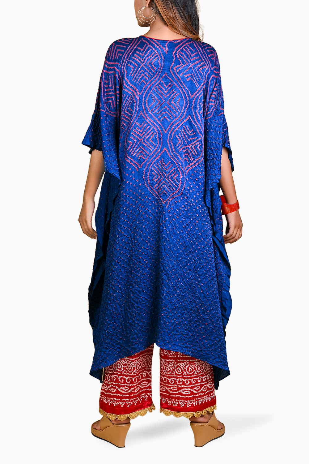 Blue Wave Sequence Kaftan Set