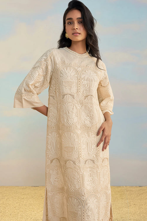Cutwork Embroidered Scalloped Maxi