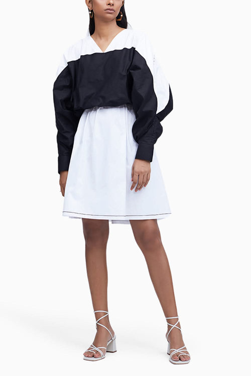 Echo Black and White Cotton Landscape Dress