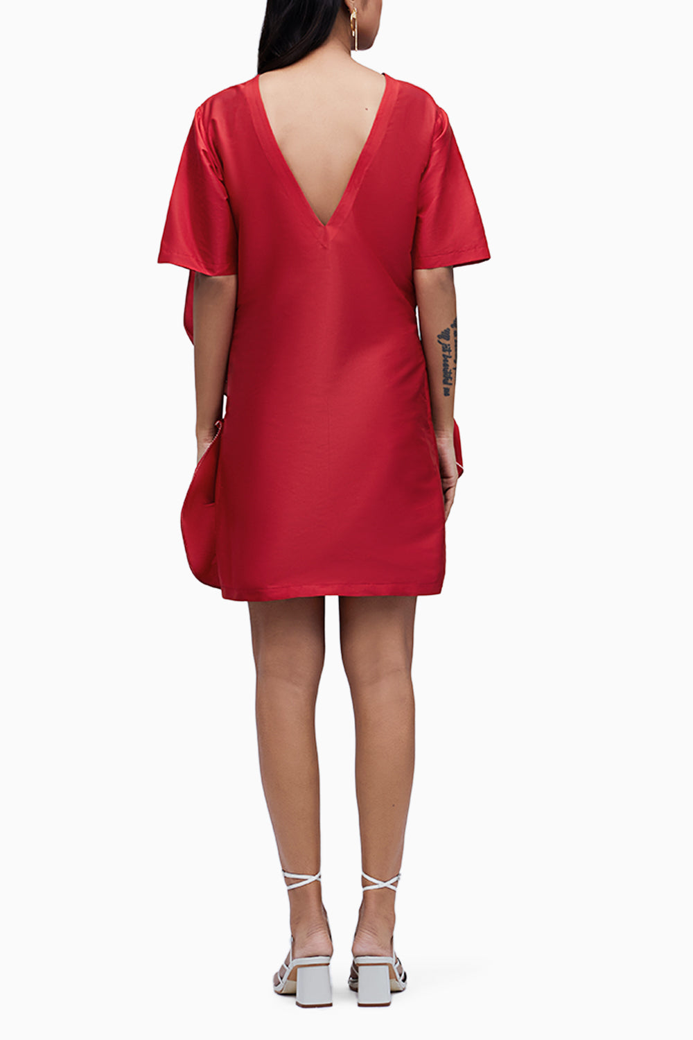Echo Red Eroded Taffeta Dress