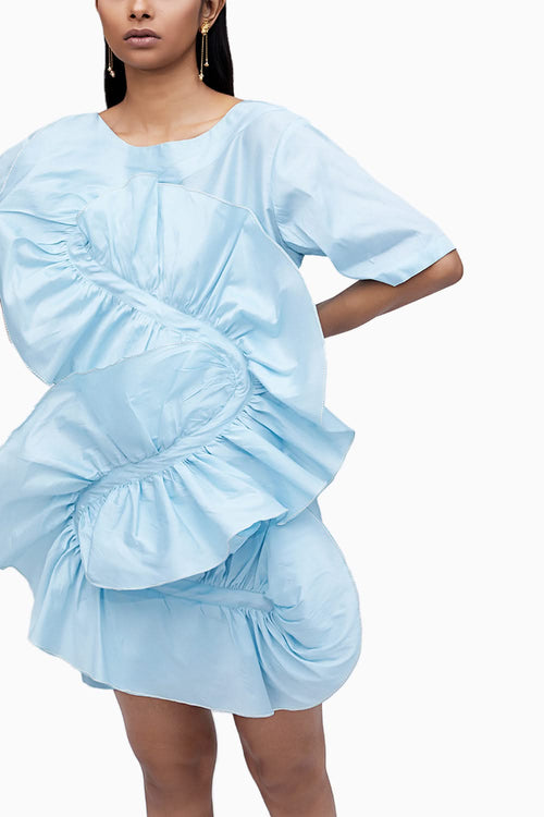 Echo Blue Eroded Taffeta Dress