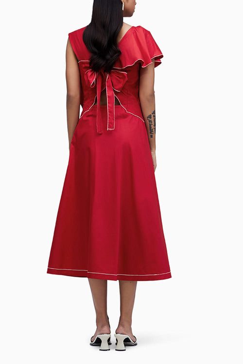 Echo Red Cotton Mesa Dress