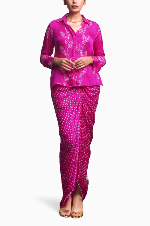Fuschia Pink Hanoi Skirt Set
