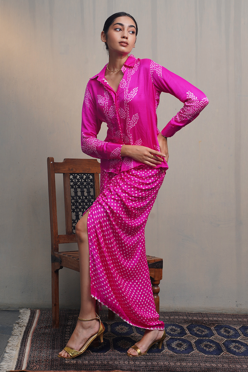 Fuschia Pink Hanoi Skirt Set