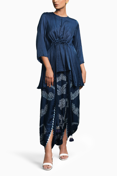Indigo Blue Origami Skirt Set