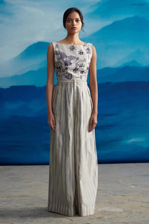 Madelief Low Back Top with Shardul Flare Pants
